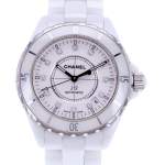 Montre d'occasion CHANEL J12 38 mm Index diamants femme automatique bracelet céramique - vue D1