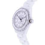 Montre d'occasion CHANEL J12 38 mm Index diamants femme automatique bracelet céramique - vue D2