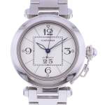 Montre d'occasion CARTIER Pasha C Grande Date mixte automatique bracelet acier - vue D1