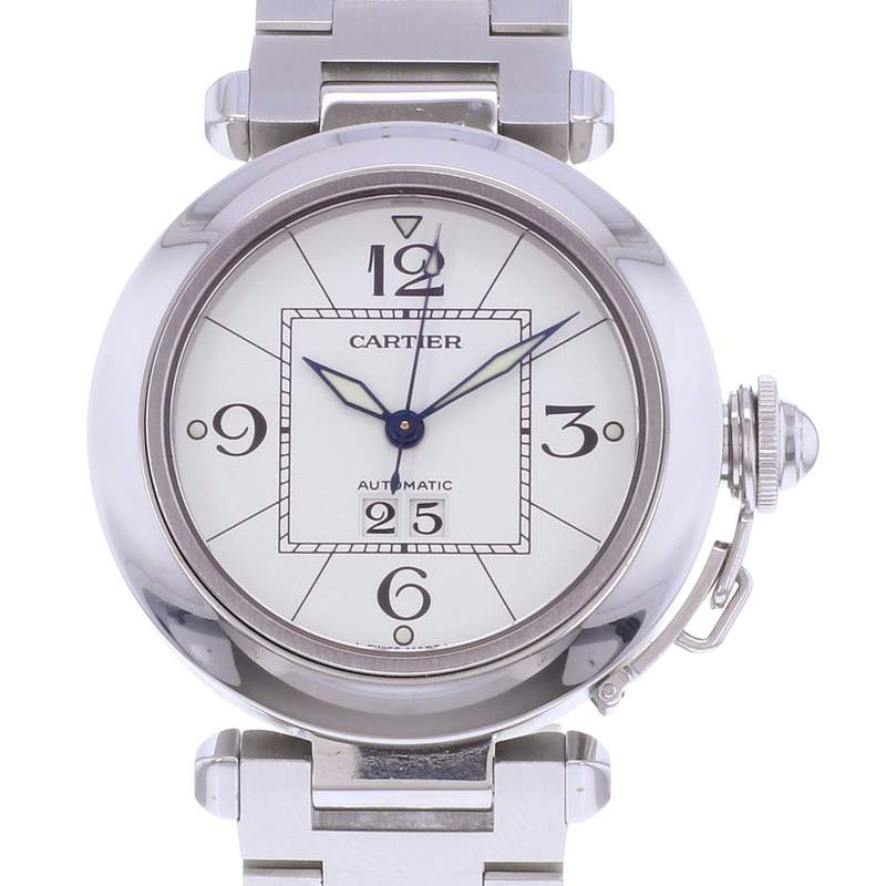 Montre d'occasion CARTIER Pasha C Grande Date mixte automatique bracelet acier - vue D1