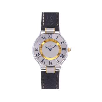 Montre d'occasion CARTIER Must 21 femme quartz bracelet cuir d'origine
