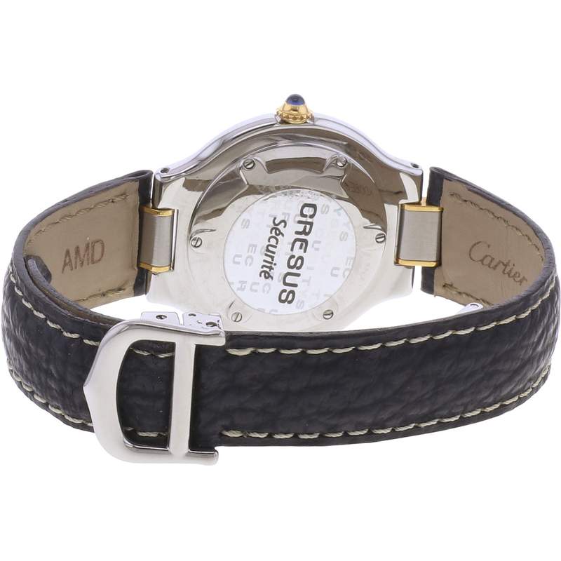 Montre d'occasion CARTIER Must 21 femme quartz bracelet cuir d'origine - vue 3