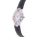 Montre d'occasion CARTIER Must 21 femme quartz bracelet cuir d'origine - vue D2