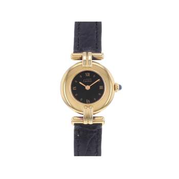 Montre d'occasion CARTIER Must Colisée femme quartz bracelet cuir cresus