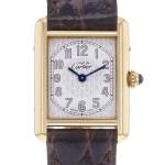 Montre d'occasion CARTIER Tank Must Vermeil femme quartz bracelet cuir cresus - vue D1
