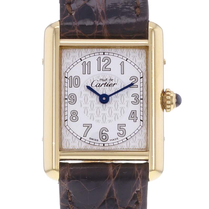 Montre d'occasion CARTIER Tank Must Vermeil femme quartz bracelet cuir cresus - vue D1