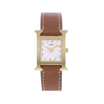 Montre d'occasion HERMES Heure H femme quartz bracelet cuir cresus