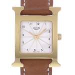 Montre d'occasion HERMES Heure H femme quartz bracelet cuir cresus - vue D1