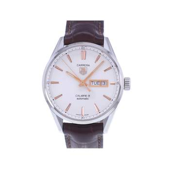 Montre d'occasion TAG HEUER Carrera Calibre 5 homme automatique bracelet cuir d'origine