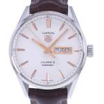 Montre d'occasion TAG HEUER Carrera Calibre 5 homme automatique bracelet cuir d'origine - vue D1