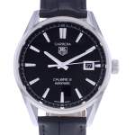 Montre d'occasion TAG HEUER Carrera Calibre 5 homme automatique bracelet cuir d'origine - vue D1