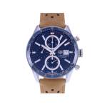Montre d'occasion TAG HEUER Carrera Chronographe Calibre 16 homme automatique bracelet cuir d'origine - vue 1