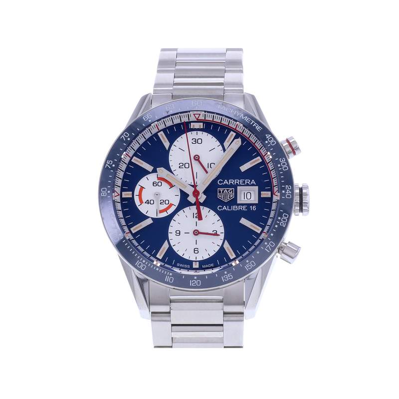 Montre d'occasion TAG HEUER Carrera Chronographe Calibre 16 homme automatique bracelet acier - vue 1