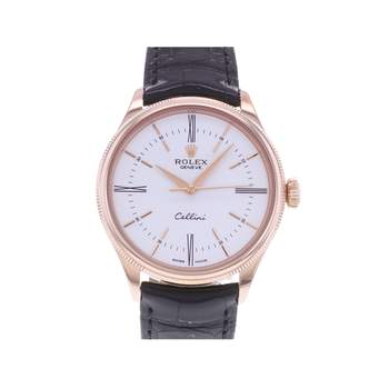 Montre d'occasion ROLEX Cellini Time homme automatique bracelet cuir d'origine