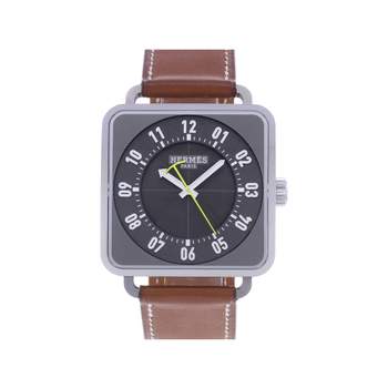 Montre d'occasion HERMES Carré H homme automatique bracelet cuir d'origine