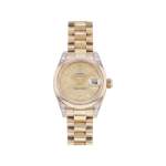 Montre d'occasion ROLEX DateJust Lady femme mouvement automatique certifié (cosc) bracelet or jaune 750/000 - vue 1