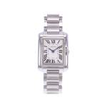 Montre d'occasion CARTIER Tank Anglaise femme quartz bracelet acier - vue 1