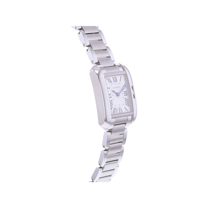Montre d'occasion CARTIER Tank Anglaise femme quartz bracelet acier - vue 2