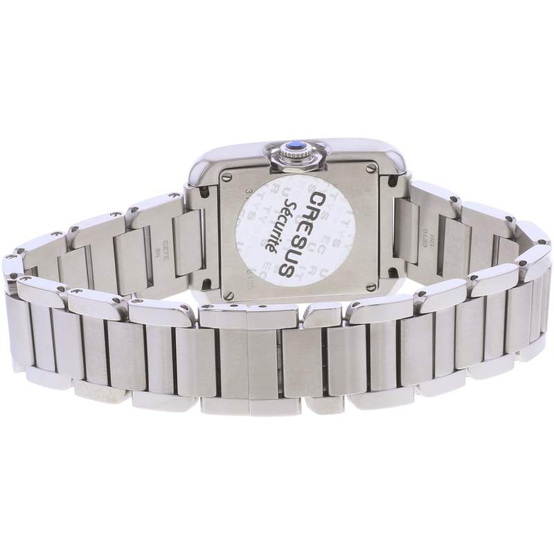 Montre d'occasion CARTIER Tank Anglaise femme quartz bracelet acier - vue 3