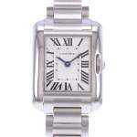 Montre d'occasion CARTIER Tank Anglaise femme quartz bracelet acier - vue D1