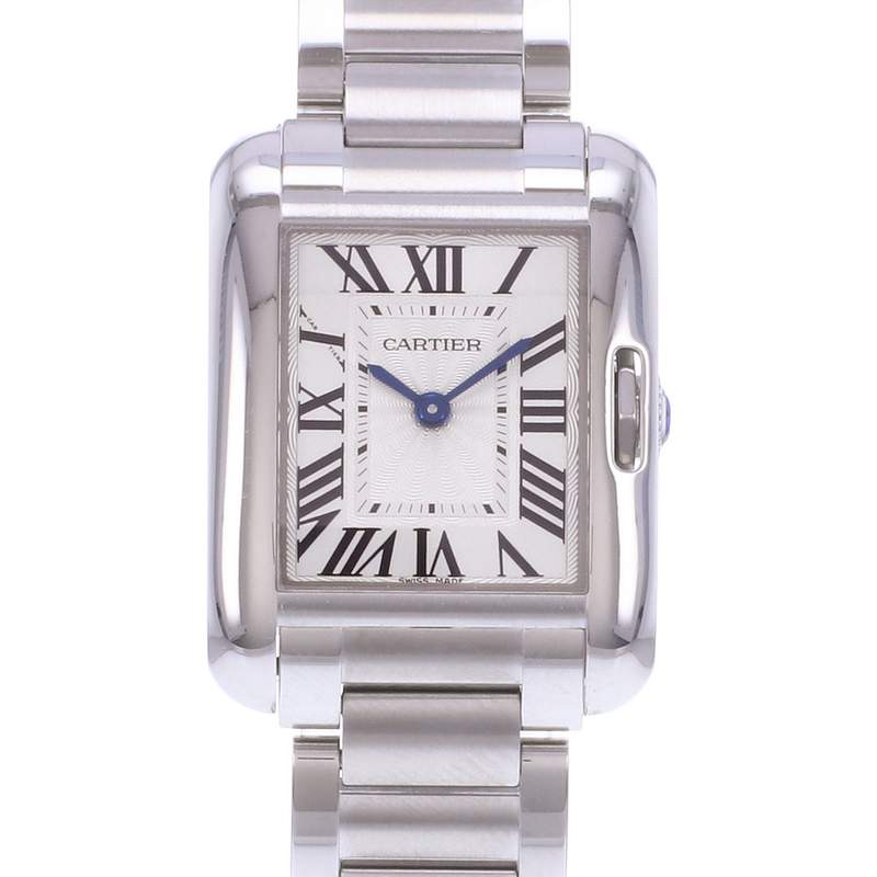 Montre d'occasion CARTIER Tank Anglaise femme quartz bracelet acier - vue D1