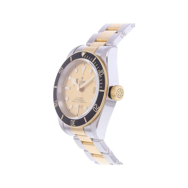 Montre d'occasion TUDOR Black Bay 41 homme mouvement automatique certifié (cosc) bracelet or jaune 750/000 et acier - vue D2