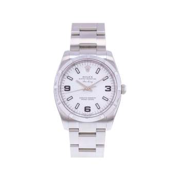 Montre d'occasion ROLEX Air King mixte mouvement automatique certifié (cosc) bracelet acier