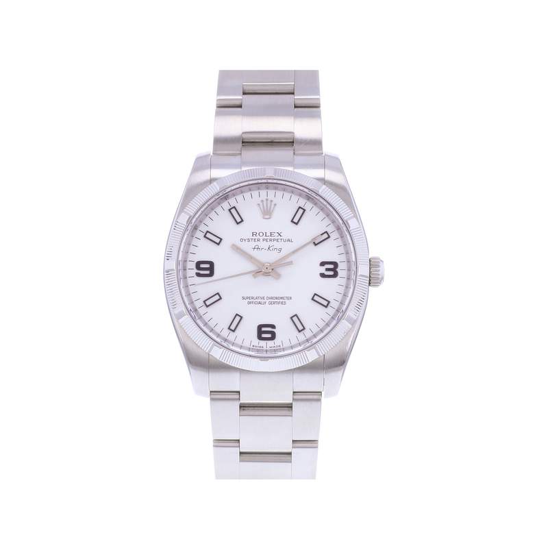 Montre d'occasion ROLEX Air King mixte mouvement automatique certifié (cosc) bracelet acier - vue 1