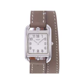 Montre d'occasion HERMES Cape Cod femme quartz bracelet cuir d'origine