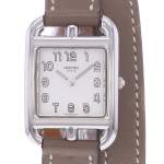 Montre d'occasion HERMES Cape Cod femme quartz bracelet cuir d'origine - vue D1