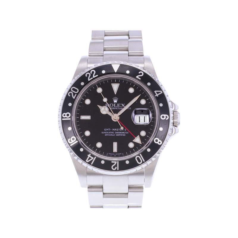 Montre d'occasion ROLEX GMT-Master II homme mouvement automatique certifié (cosc) bracelet acier - vue 1