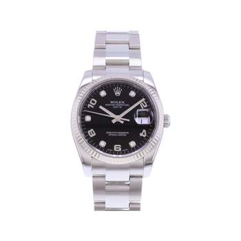 Montre d'occasion ROLEX Date Index diamants femme mouvement automatique certifié (cosc) bracelet acier
