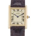Montre d'occasion CARTIER Tank Must Vermeil femme quartz bracelet cuir cresus - vue D1