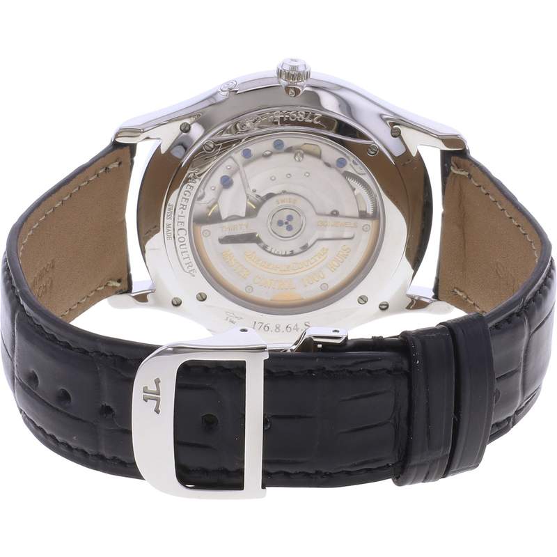 Montre d'occasion JAEGER LECOULTRE Master Ultra Thin Moonphase homme automatique bracelet cuir cresus - vue 3