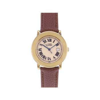 Montre d'occasion CARTIER Must 1800 femme quartz bracelet cuir cresus