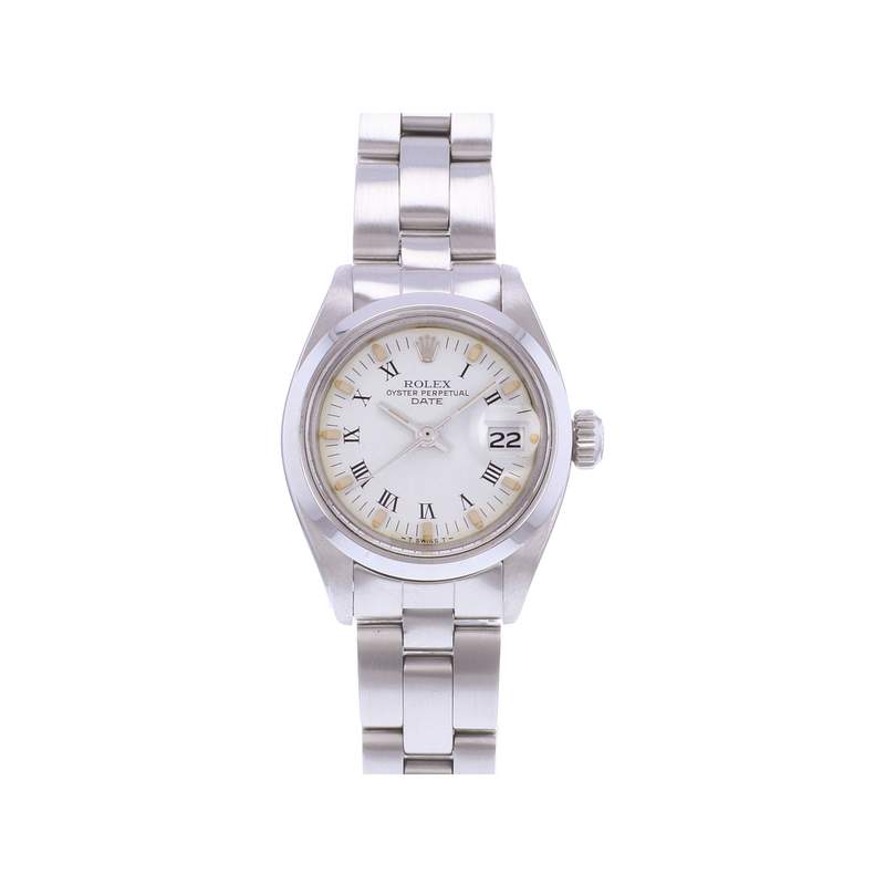 Montre d'occasion ROLEX Oyster Perpetual Date Lady femme automatique bracelet acier - vue 1