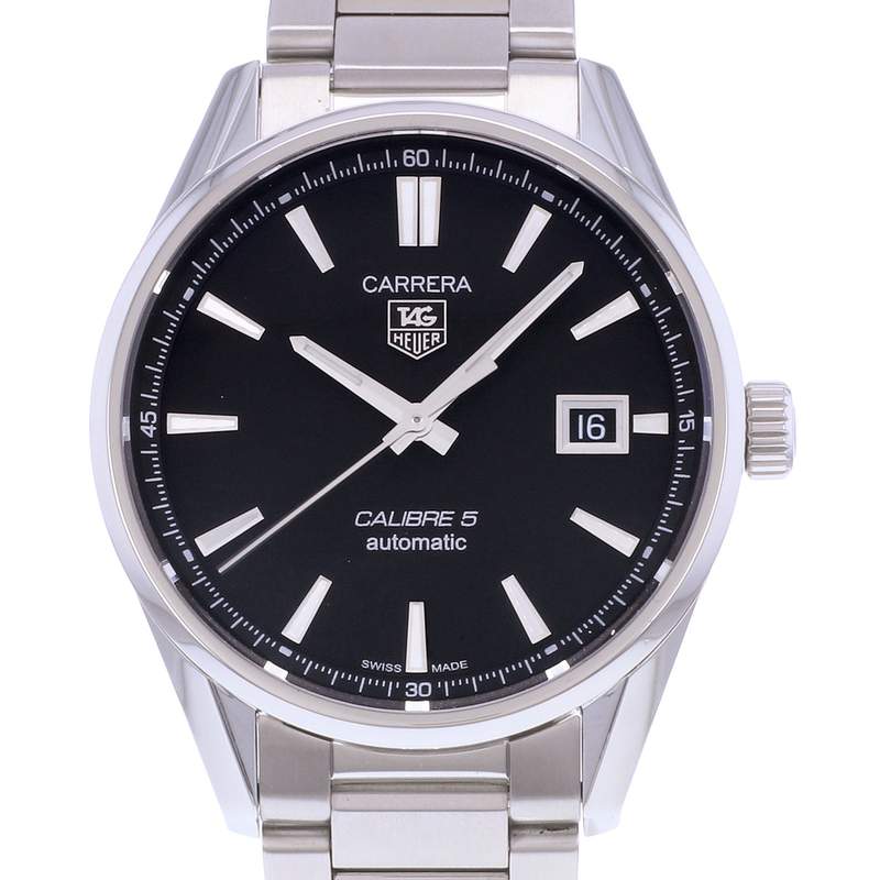 Montre d'occasion TAG HEUER Carrera Calibre 5 homme automatique bracelet acier - vue D1