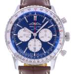 Montre d'occasion BREITLING Navitimer B01 Chronograph homme mouvement automatique certifié (cosc) bracelet cuir cresus - vue D1