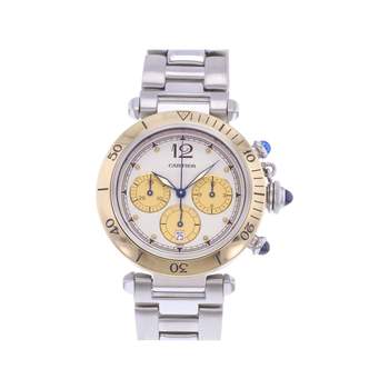 Montre d'occasion CARTIER Pasha Chronographe homme quartz bracelet acier