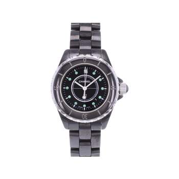 Montre d'occasion CHANEL J12 33 mm Emeraude femme quartz bracelet céramique