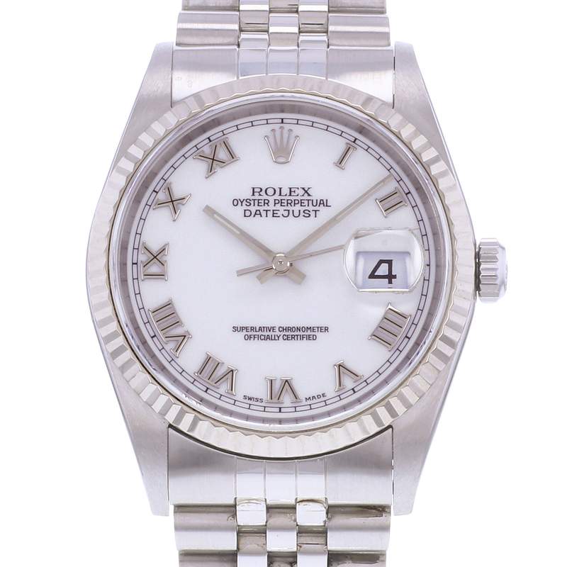 Montre d'occasion ROLEX DateJust 36 homme mouvement automatique certifié (cosc) bracelet acier - vue D1