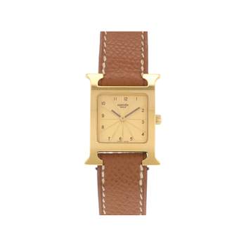 Montre d'occasion HERMES Heure H femme quartz bracelet cuir d'origine