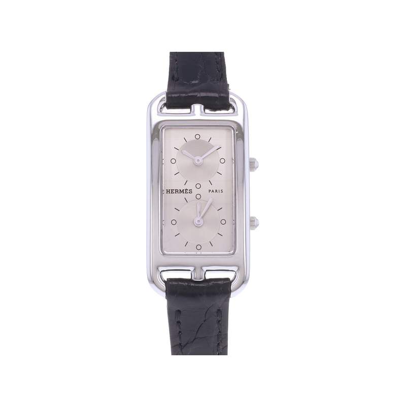 Montre d'occasion HERMES Cape Cod Dual Time femme quartz bracelet cuir cresus - vue 1