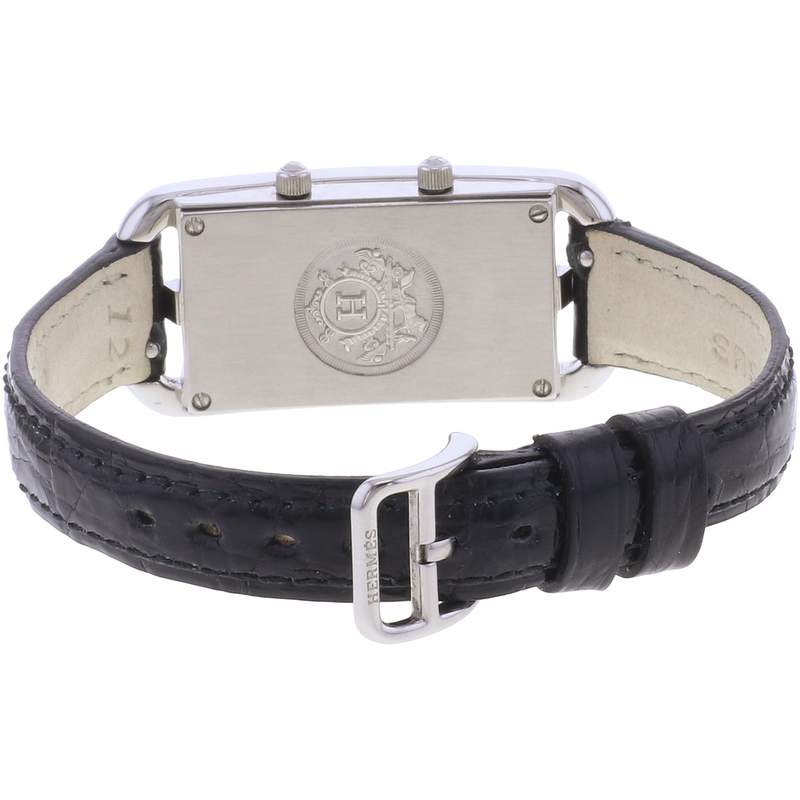 Montre d'occasion HERMES Cape Cod Dual Time femme quartz bracelet cuir cresus - vue 3