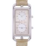 Montre d'occasion HERMES Cape Cod Dual Time femme quartz bracelet cuir - vue D1