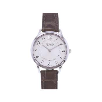 Montre d'occasion HERMES Slim femme quartz bracelet cuir d'origine