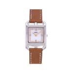 Montre d'occasion HERMES Cape Cod Diamants femme quartz bracelet cuir d'origine - vue 1