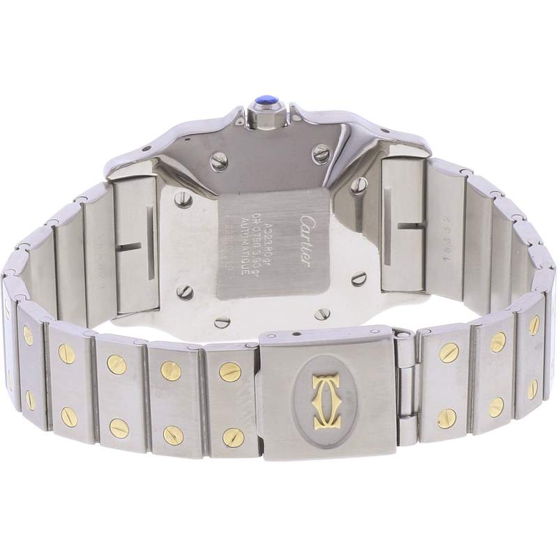 Montre d'occasion CARTIER Santos Automatique mixte automatique bracelet or jaune 750/000 et acier - vue 3