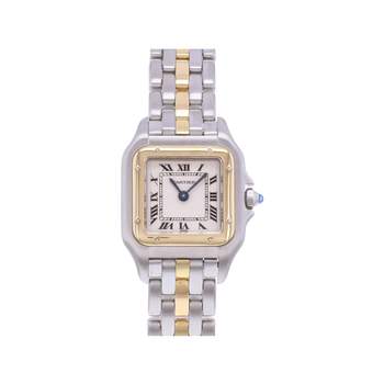 Montre d'occasion CARTIER Panthère femme quartz bracelet or jaune 750/000 et acier