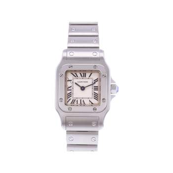 Montre d'occasion CARTIER Santos Galbée PM femme quartz bracelet acier